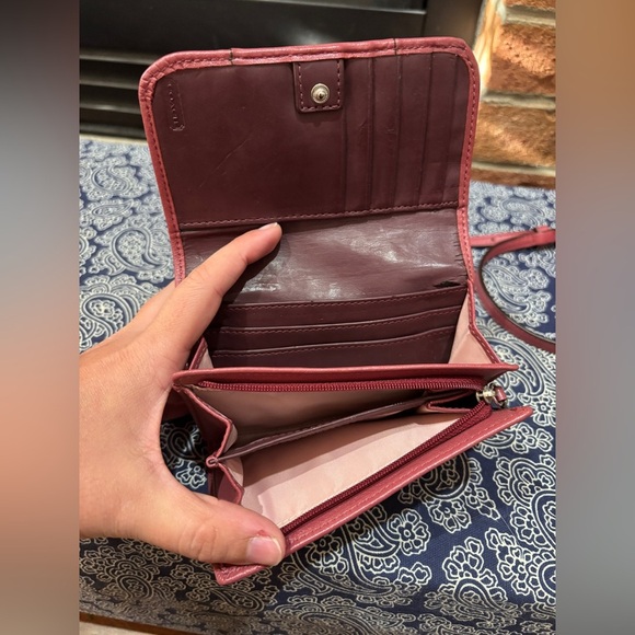 COACH Kristin Leather Hobo Bag & Matching Wallet Set - Berry/Plum Pink - Picture 6 of 8